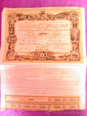 OBLIGACION COMPAÑIA DE LOS FERROCARRILES ANDALUCES DE PUENTE GENIL A LINARES 1890