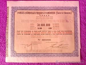 ACCIO FORCES HIDROELECTRIQUES D'ANDORRA 1930